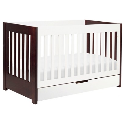 Babyletto Mercer 3-in-1 Convertible Crib with Toddler Rail - Espresso/White