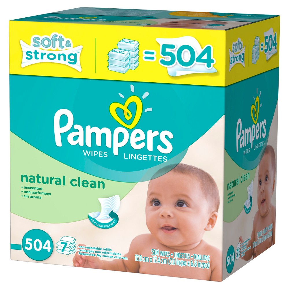 UPC 037000282532 product image for Pampers Natural Clean Baby Wipes Refills - 504 Count | upcitemdb.com