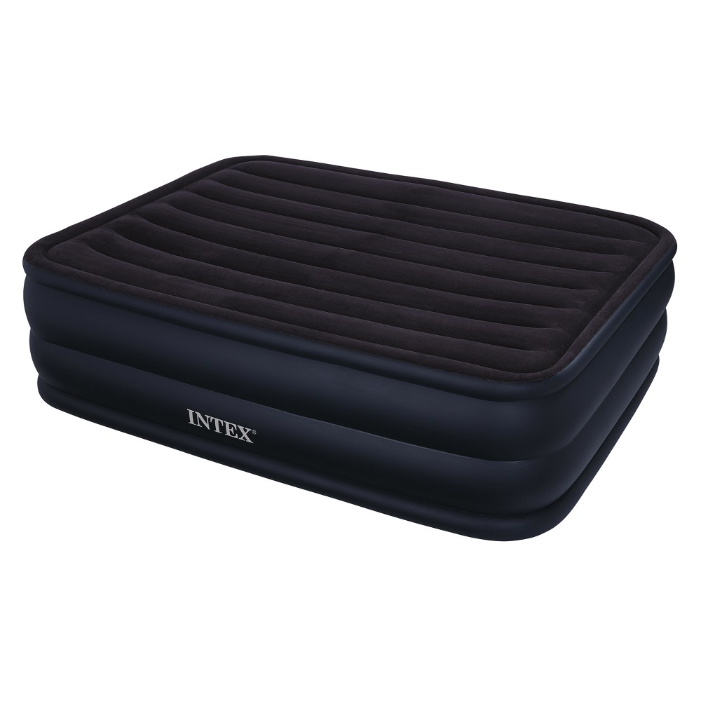 UPC 078257315758 product image for Intex Queen Raised Downy Double High Air Mattress with Built-in-Pump | upcitemdb.com