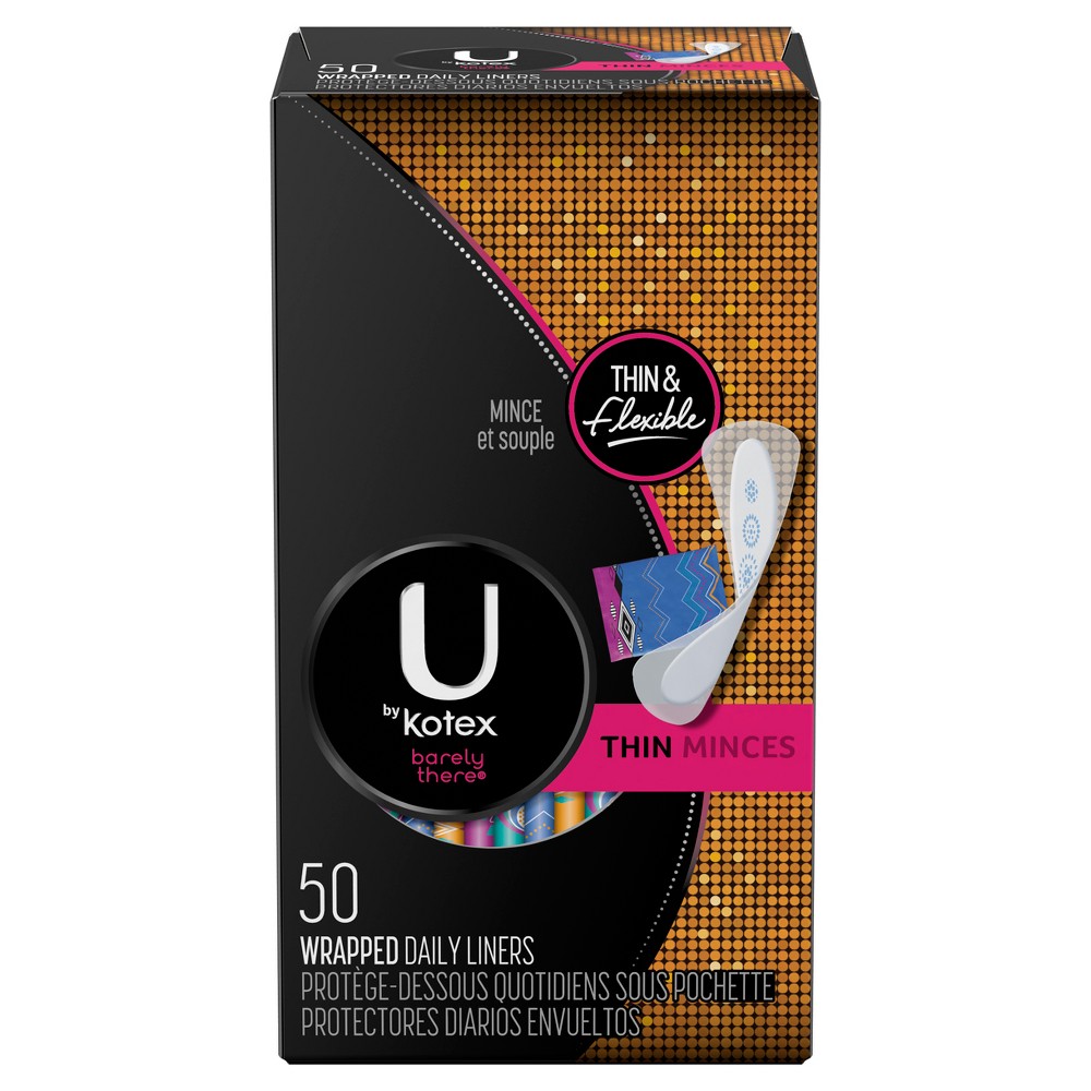 U By Kotex Barely There Thong Panty Liners, 50 Count 