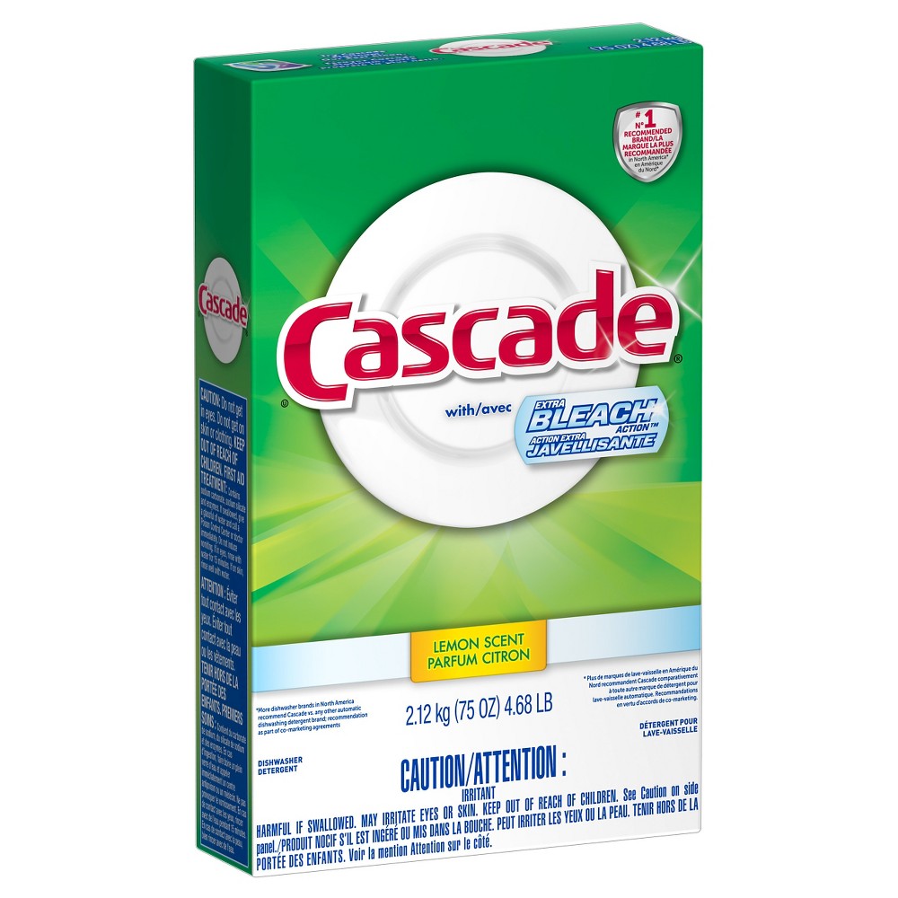 UPC 037000340416 product image for Cascade with Clorox Lemon Scent Powder Dishwasher Detergent 75 oz | upcitemdb.com