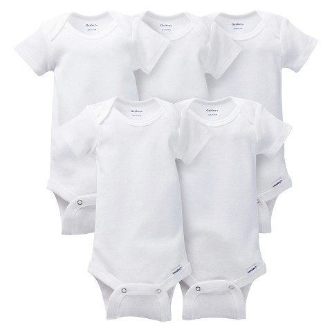 GerberÂ® OnesiesÂ® Newborn 5 Pack Short-Sleeve Bodysuit product ...