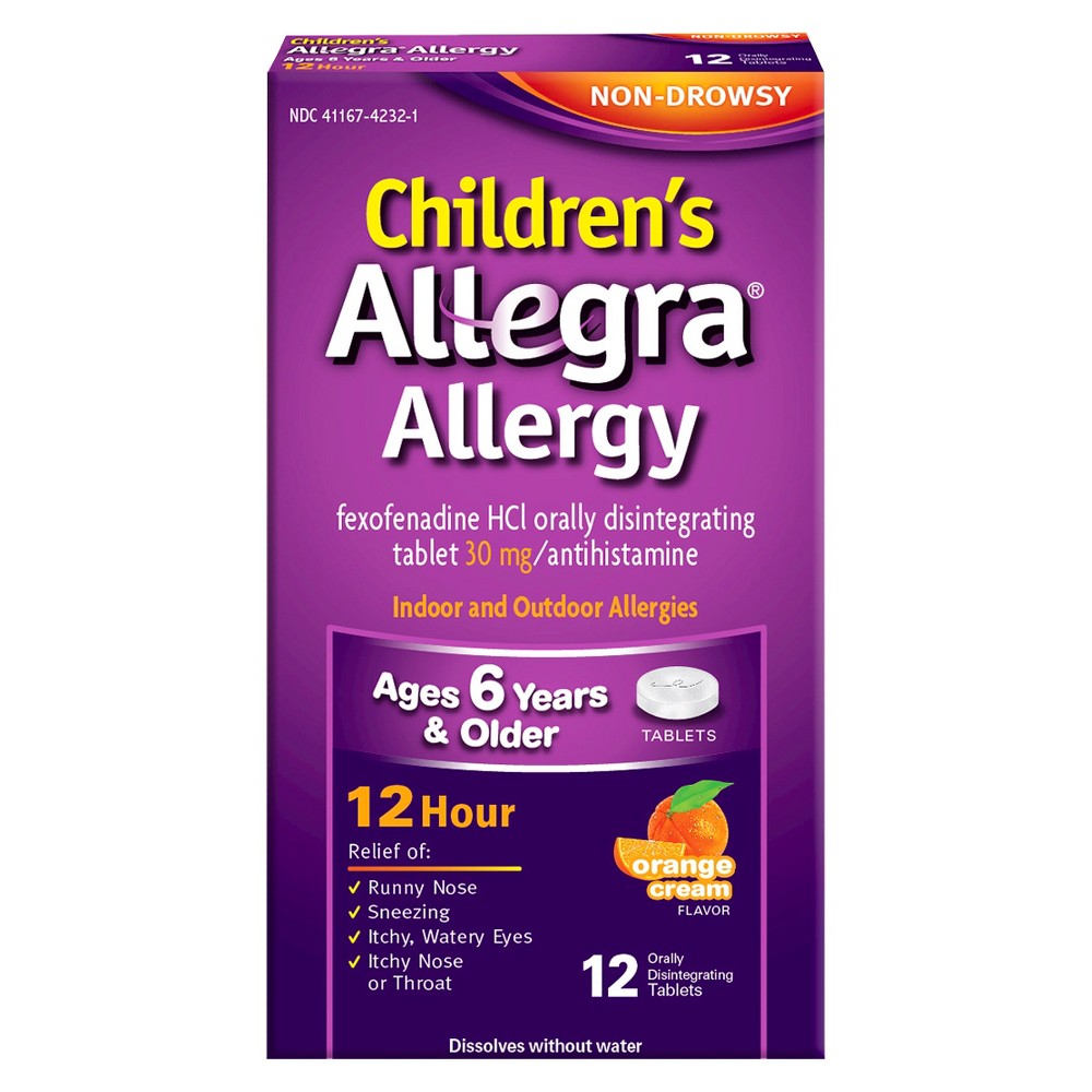 UPC 041167423332 product image for Allegra Orange Cream Children's Allergy Tablets - 12 Count | upcitemdb.com