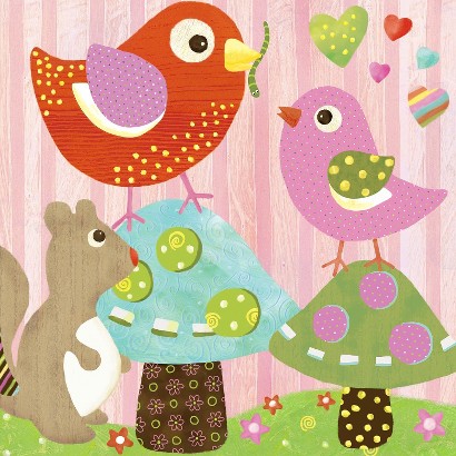 Oopsy Daisy too Love n Nature Bird Buddies - 10x10"