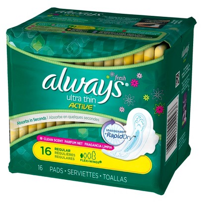 UPC 037000029236 product image for Always Fresh Ultra Thin Regular Pads - 16 Count | upcitemdb.com