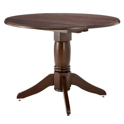 New Dining Table Threshold 42 Expandable Pedestal Dining Table Dark Hot Sales Price Romt224
