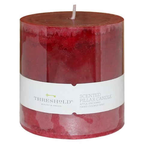 threshold 3x3 cinnamon pillar candle apple core target