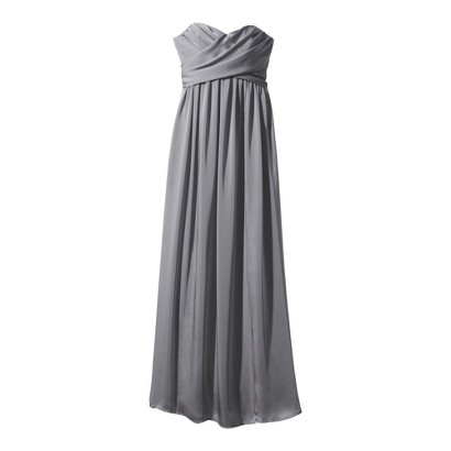 Women's Satin Strapless Maxi Bridesmaid Dress Neutral Colors - TEVOLIO ...