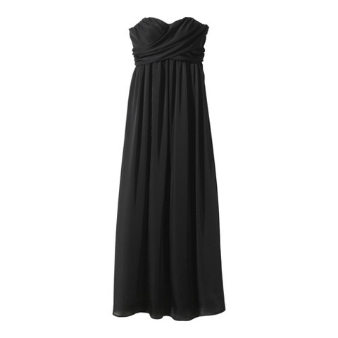 Women's Satin Strapless Maxi Bridesmaid Dress Neutral Colors - TEVOLIO ...