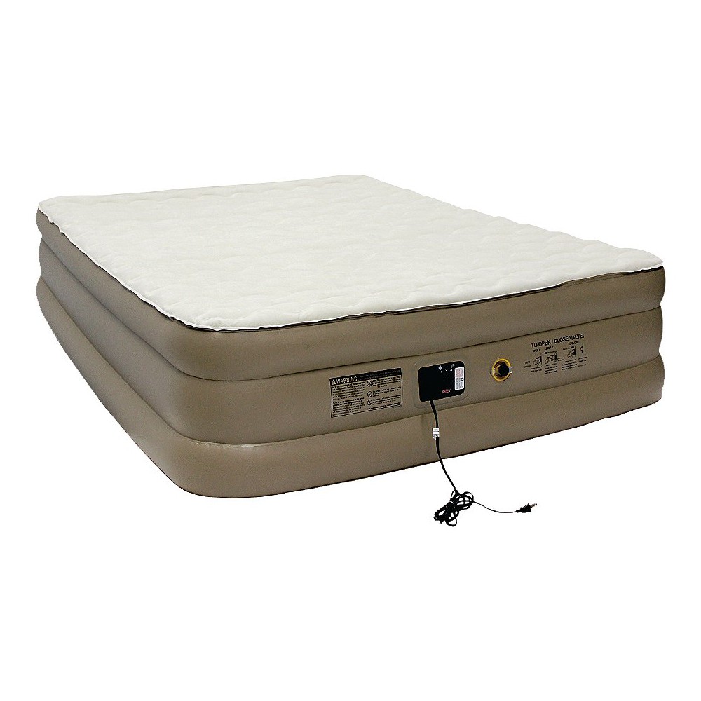 Queen Pillow Rest Double High Air Mattress with Built-in-Pump size ... Queen Pillow Rest Double High Air Mattress with Built-in-Pump size ...