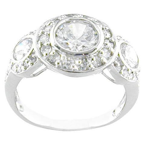 Silver Plated CZ Circle Ring Silver product details page