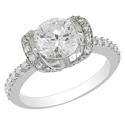 14 CT. Cubic Zirconia Engagement Ring in Sterling Silver product ...