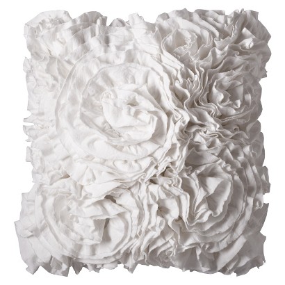 Xhilaration Jersey Ruffle Decorative Pillow - Sour Cream (16x16")