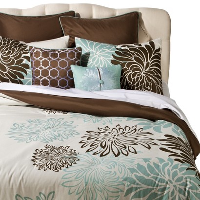 Anya 8 Piece Floral Print Bedding Set - BlueBrown product details ...