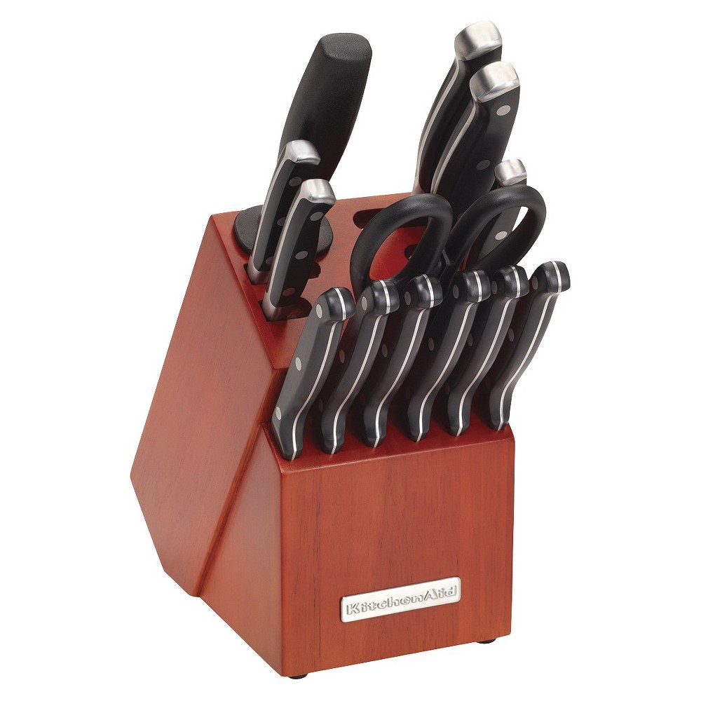 KitchenAid 14-piece Silverite Aluminum Bamboo Cutlery Block Set