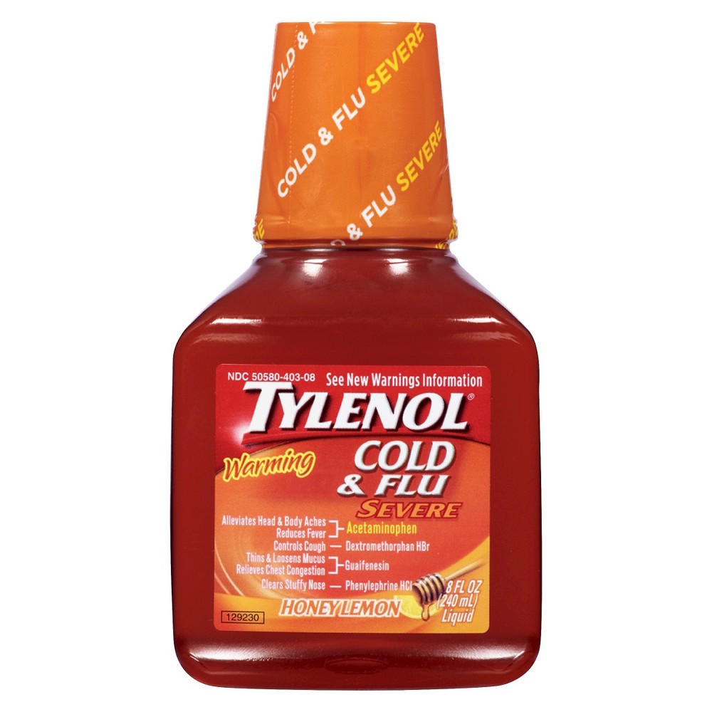 UPC 300450525086 product image for Tylenol Honey Lemon Cold and Flu Severe Liquid - 8 oz | upcitemdb.com