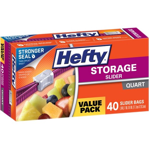 hefty quart storage bags slider ct 40ct bag target