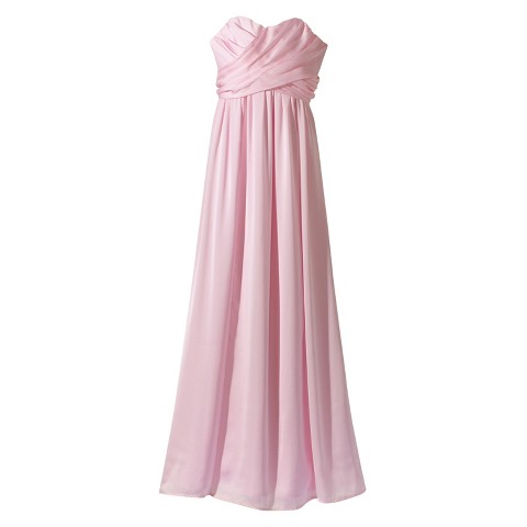 Women's Satin Strapless Maxi Bridesmaid Dress Fashion Colors - TEVOLIO ...