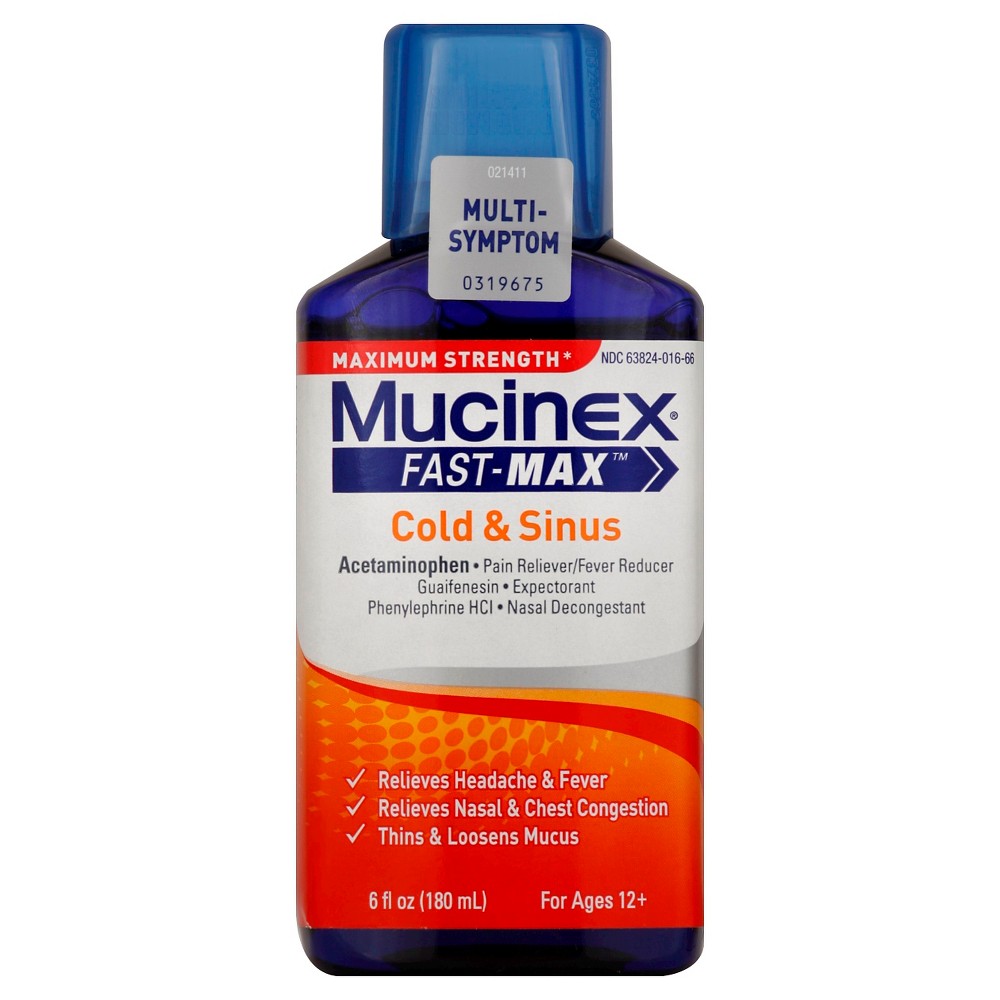 UPC 363824016658 Mucinex FastMax 2 Pack Cold & Sinus Syrup 12.0 fl