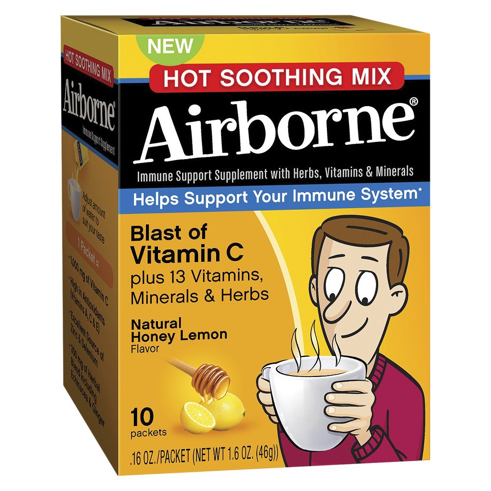 UPC 647865303459 Airborne Vitamin C Hot Soothing Honey Lemon Packets
