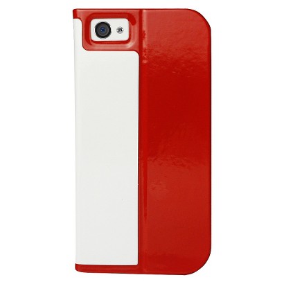 Macally Slim Folio Leather Stand Case for iPhoneÂ®5 - WhiteRed ...