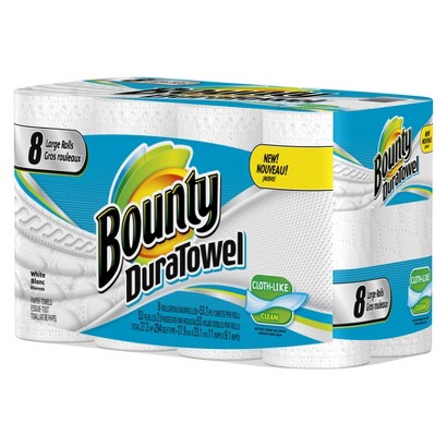 Bounty DuraTowel White Cloth-Like Paper Towels 8 Large Rolls