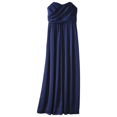 Women's Satin Strapless Maxi Bridesmaid Dress Fashion Colors - TEVOLIO ...