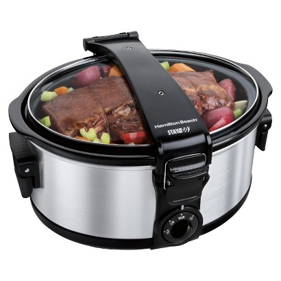 UPC 040094334612 product image for HAMILTON BEACH Black/Silver Single Clip Slow Cooker - 6 Qt. | upcitemdb.com