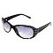 Women's Round Sunglasses with Rhinestone Accented Temples -  Black. Additional View 2