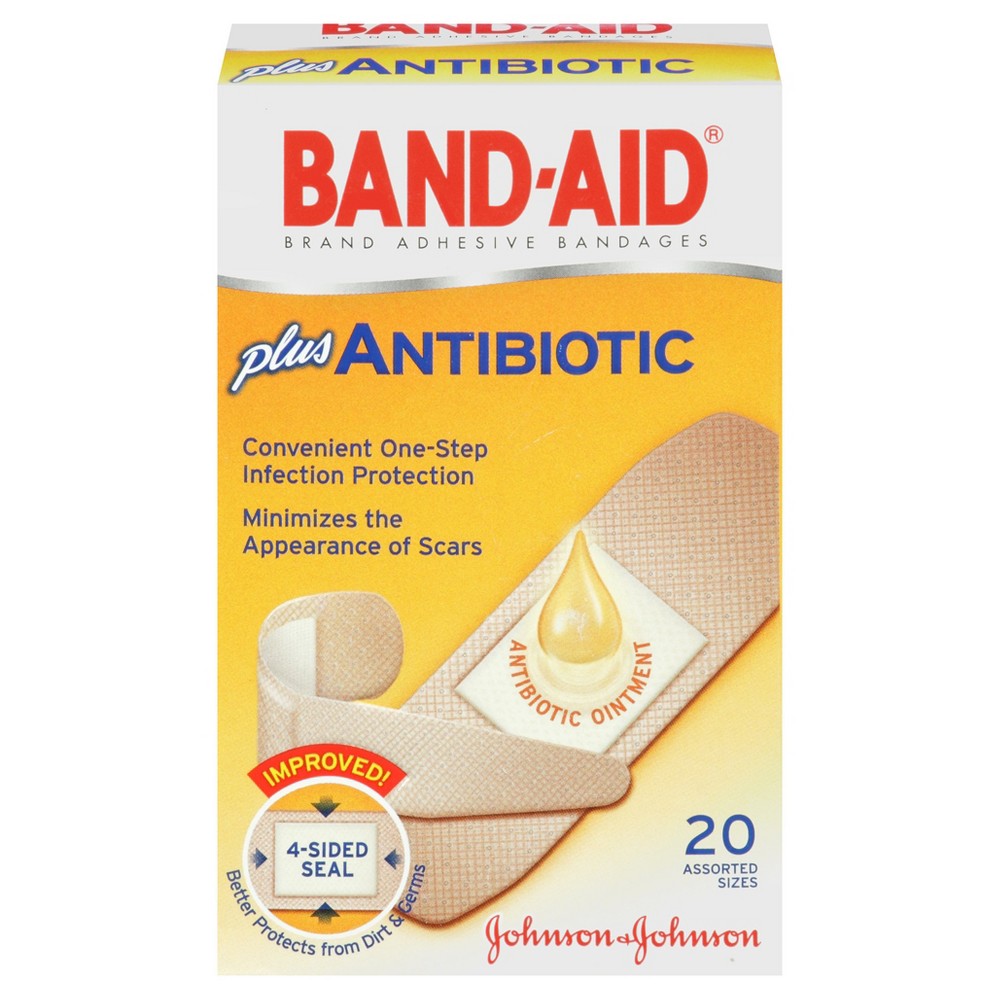 UPC 381370055709 product image for Band-Aid Plus Antibiotic Brand Adhesive Bandages - 20 Count | upcitemdb.com