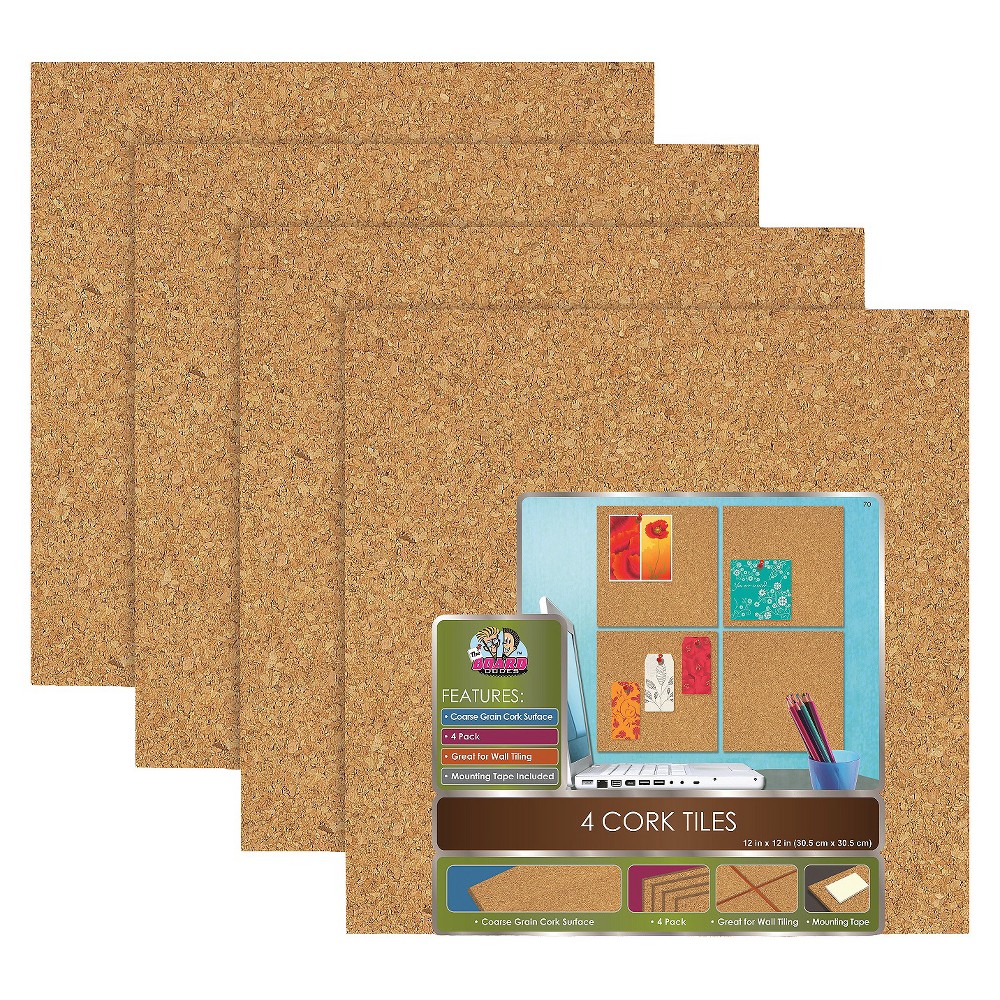 UPC 714963000709 product image for The Board Dudes Cork Board Tiles 12in x 12in | upcitemdb.com