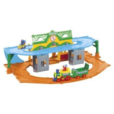 sesame street wooden train set