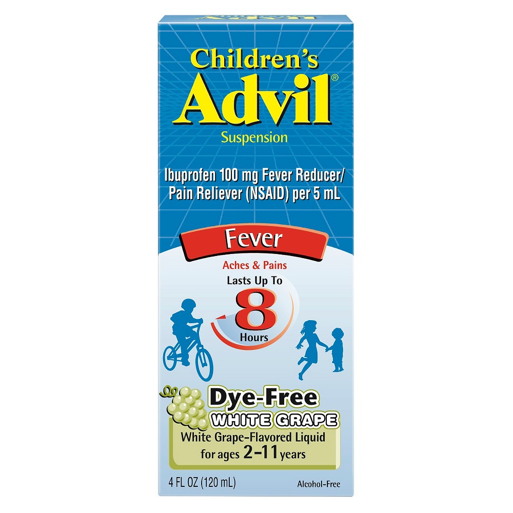 UPC 305730290302 product image for Advil White Grape Fever Reducer and Pain Reliever For Children - 24 | upcitemdb.com