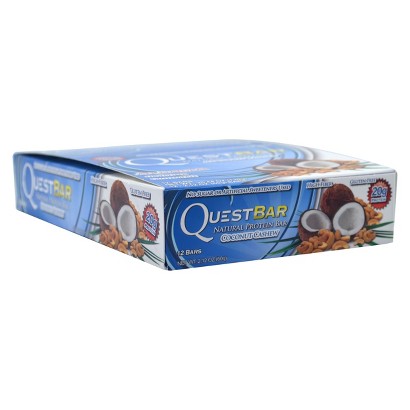 Quest Bar Natural Coconut Cashew Protein Bars - 12 Count (2.12 oz each ...