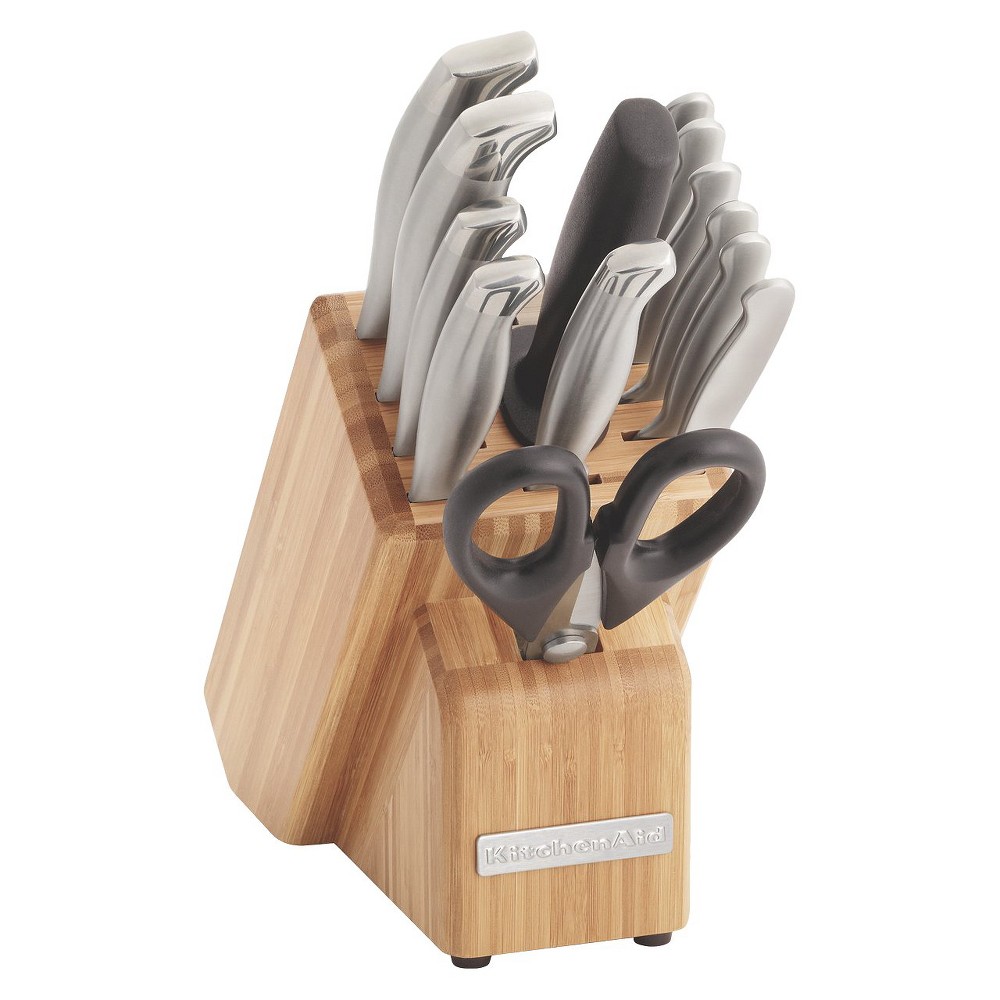 KitchenAid 14-piece Silverite Aluminum Bamboo Cutlery Block Set