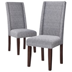 Charlie Modern Wingback Dining Chair - Textured Grey (Set of 2)