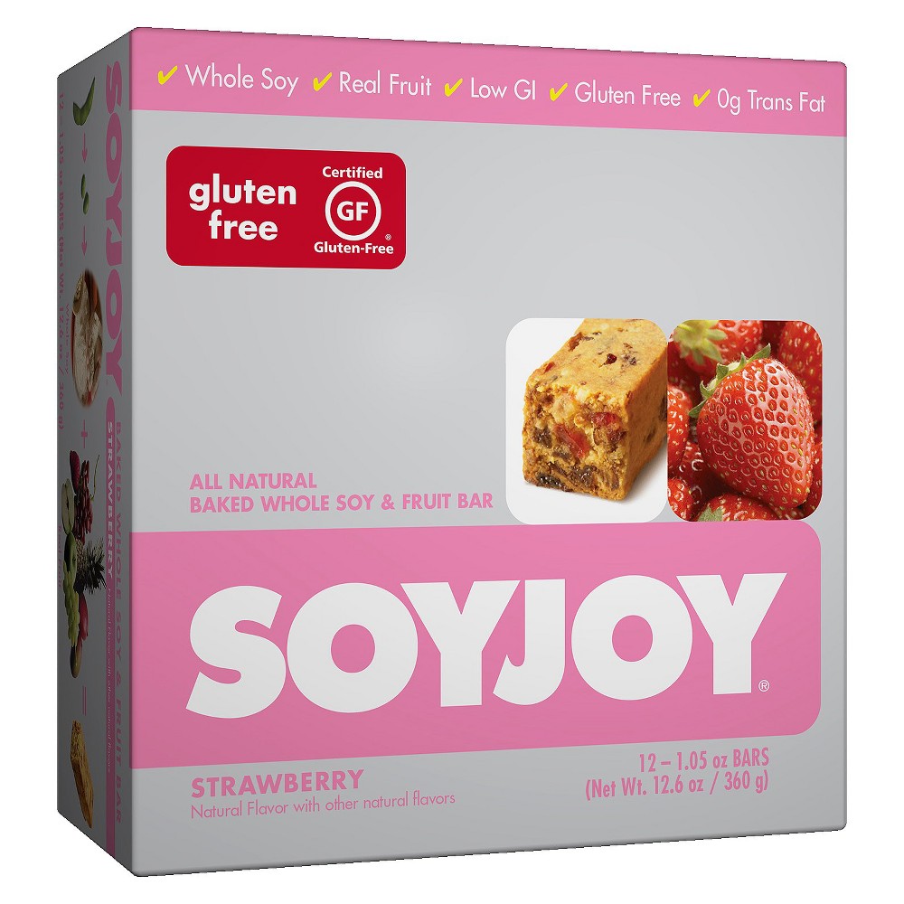 UPC 031604000530 product image for SoyJoy Strawberry Whole Soy and Fruit Bar - 12 Count (1.05 oz Each) | upcitemdb.com