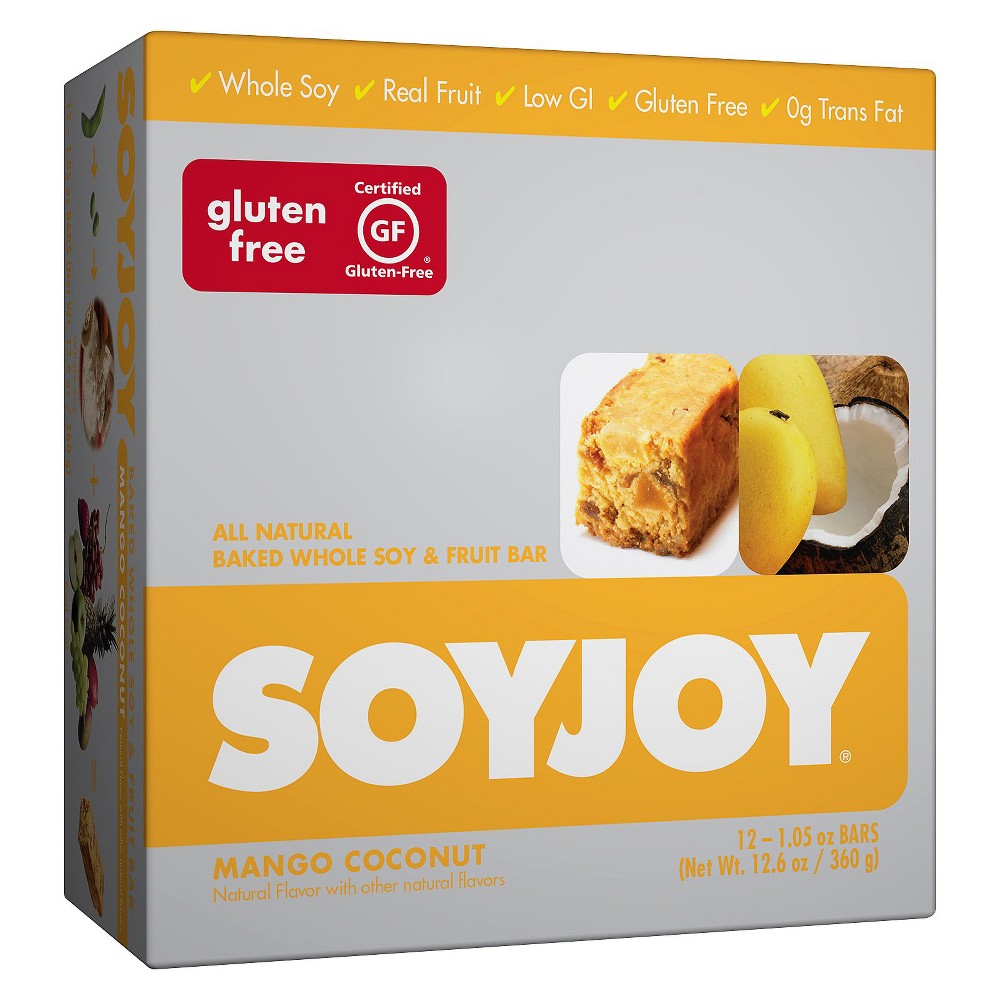 UPC 031604000301 product image for SoyJoy Mango Coconut Whole Soy and Fruit Bar - 12 Count (1.05 oz Each) | upcitemdb.com