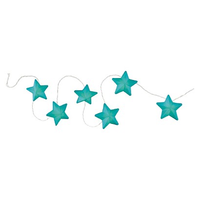 Room Essentials Paper Star String Lights - Teal