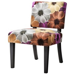 Vale Open Back Slipper Chair - Multicolored Floral