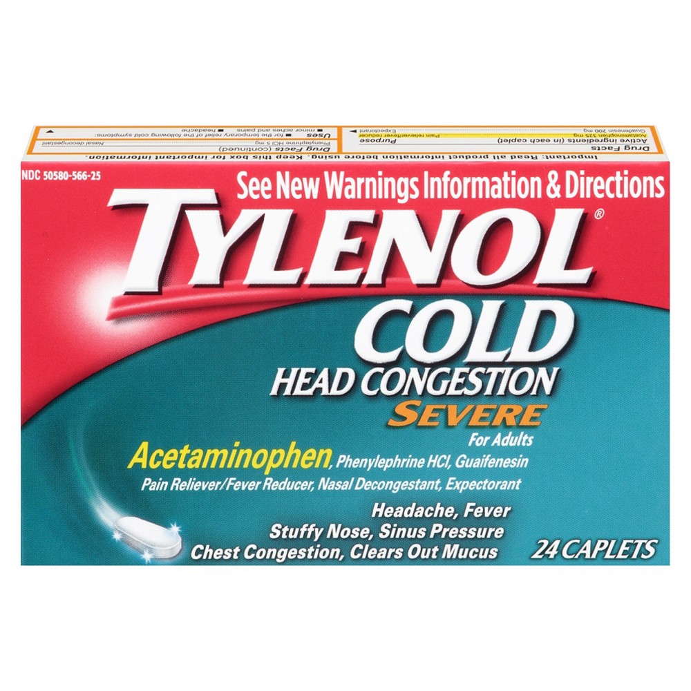 UPC 300450261250 product image for Tylenol Cold Head Congestion Relief Caplets - 24 Count | upcitemdb.com