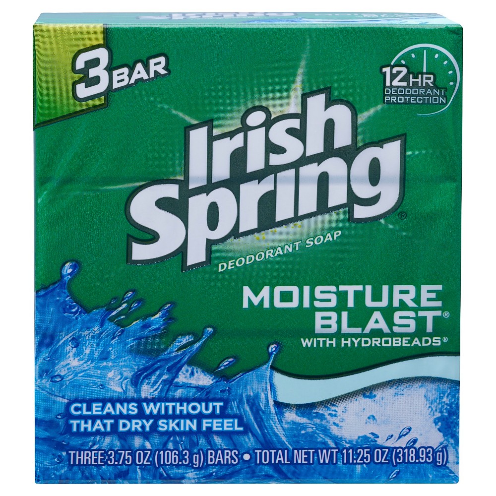 UPC 035000141064 product image for Irish Spring Moisture Blast Bar Soap 3.75oz, 3 Pack | upcitemdb.com