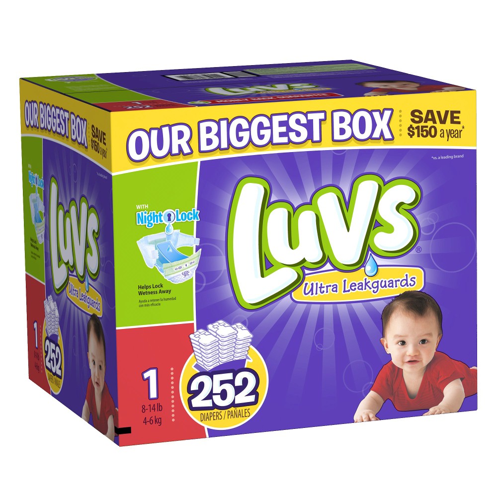 UPC 037000859444 product image for Luvs Ultra Leakguard Baby Diapers - Size 1 (252 Count) | upcitemdb.com