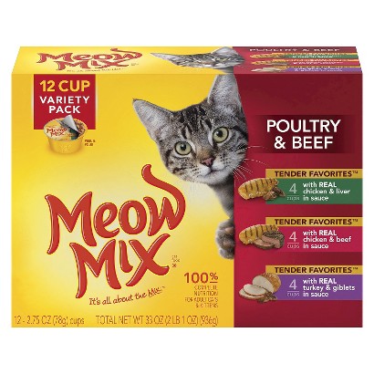 UPC 829274006224 product image for Meow Mix Variety Poultry & Beef Wet Cat Food 2.75 oz, 12 pk | upcitemdb.com