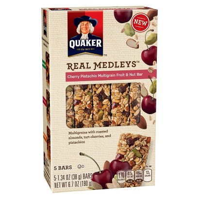 UPC 030000317969 product image for Quaker Real Medleys Cherry Pistachio Multigrain Fruit & Nut Bar 5 pk | upcitemdb.com