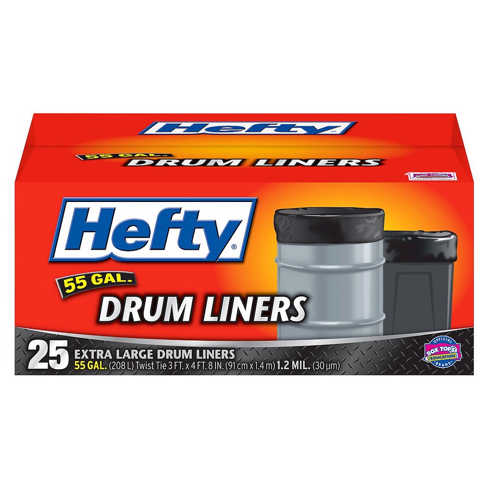 UPC 013700255250 Hefty Drum Liner Extra Large Trash Bags 55 gallon 25