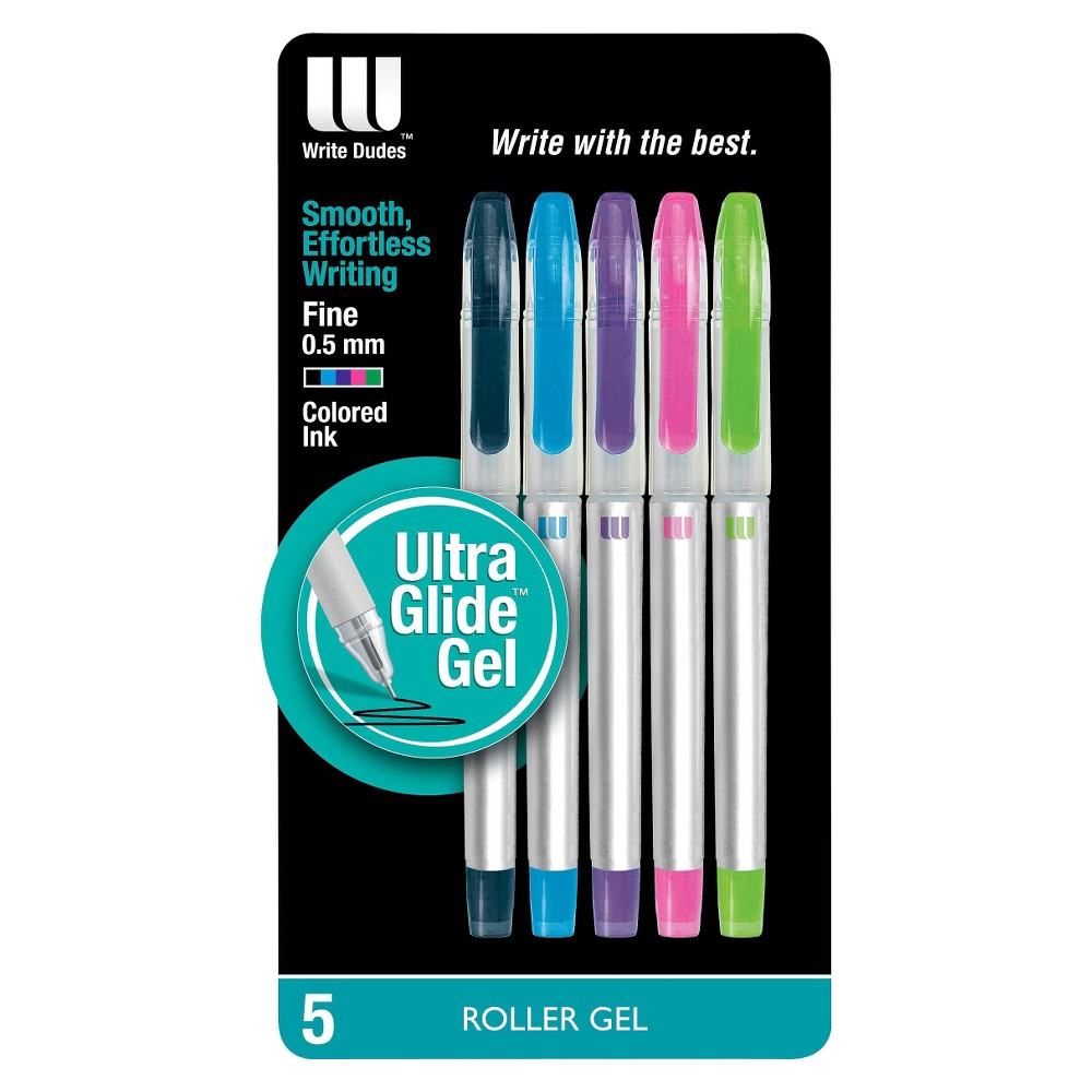 Write Dudes GripZ Petite Pens, Ball Point, 1.0 mm, Black - 3 pens