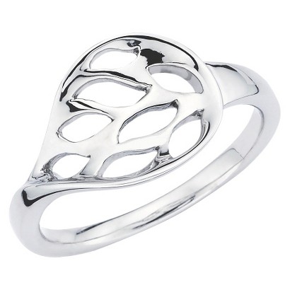 SHE Sterling Silver Open Tear Drop Ring-Silver product details page