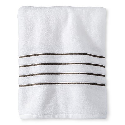 Fieldcrest® Luxury Bath Towel - White/Gray Stripe