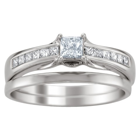 CT. T.W. Princess-cut Diamond Bridal Set in 14K White Gold (HI-I1 ...